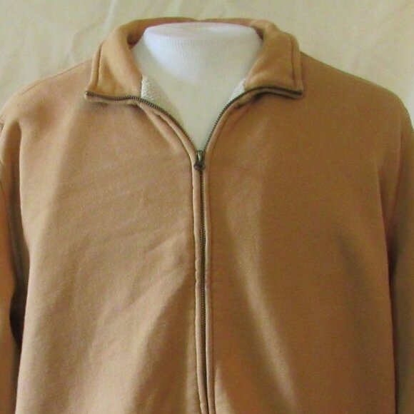 Katahdin Iron Works/LL Bean Yellow Zip-Up Sweater Sherpa-Lined Sz Large Reg EUC - Picture 1 of 9